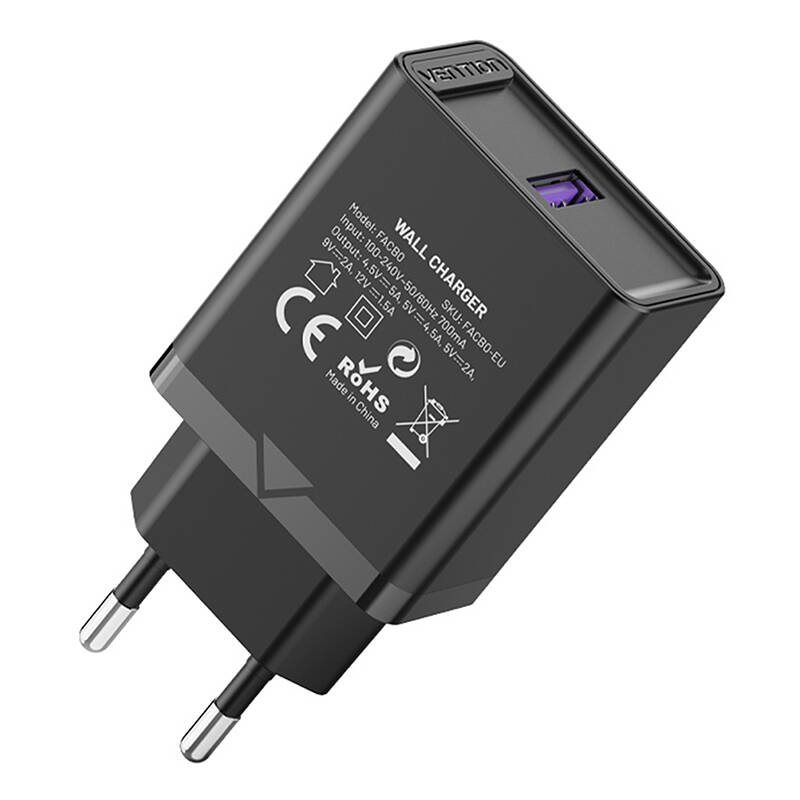 Vention FACB0-EU USB punjač 22,5 W (crni)