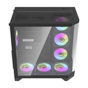 Darflash FT418 PRO kućište za računalo + 7 aRGB ventilatora (crno)