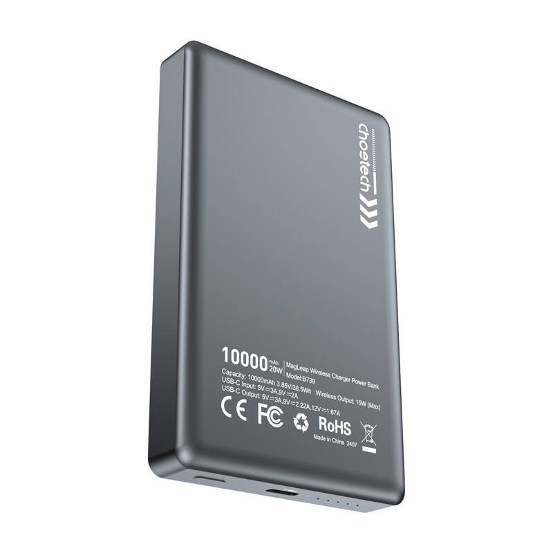 Choetech powerbank B739 10000mAh 20W PD tanki (crni)