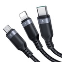 Višenamjenski kabel serije 3w1 Joyroom USB-A - Lightning / USB-C / mikro USB 1,2 m S-A18 (czarny) (paket od 5 komada)