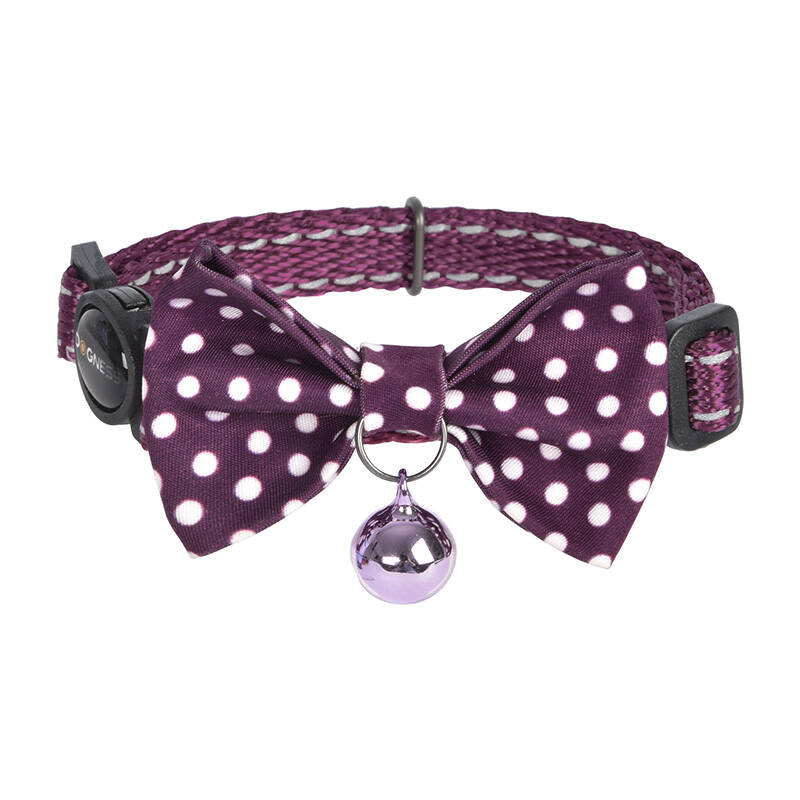 Set ogrlica Dogness za mačke 2 kom (Calamus Purple/Polka Dot Purple)