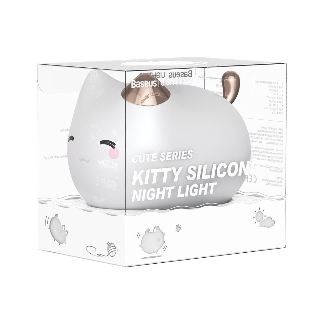 Silikonska noćna lampa Baseus Cute series kitty (bijela)