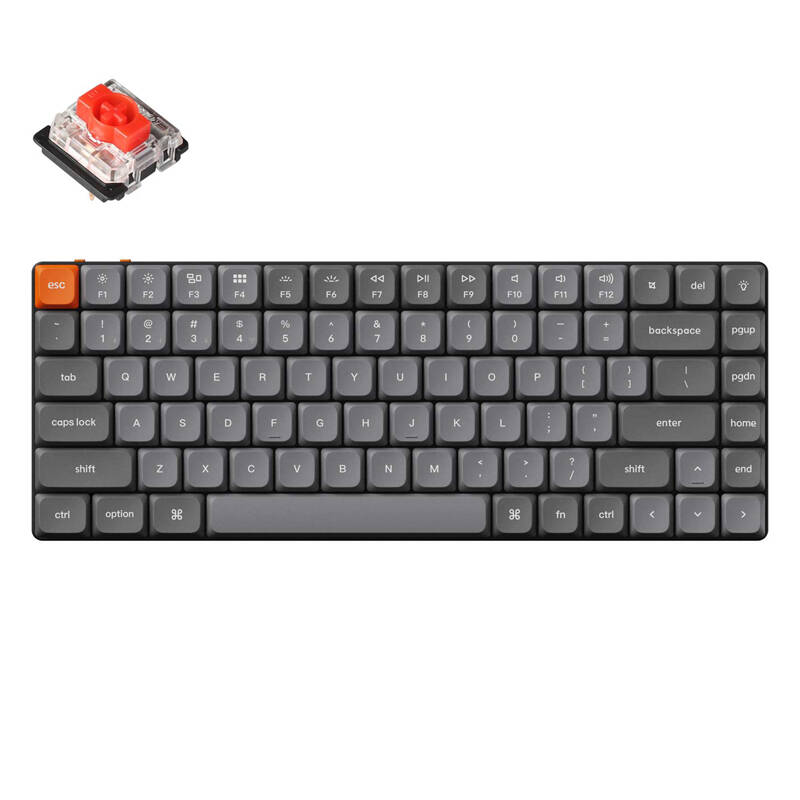 Keychron K3 Max QMK/VIA RGB niskoprofilna ultratanka bežična mehanička tipkovnica s crvenim prekidačem