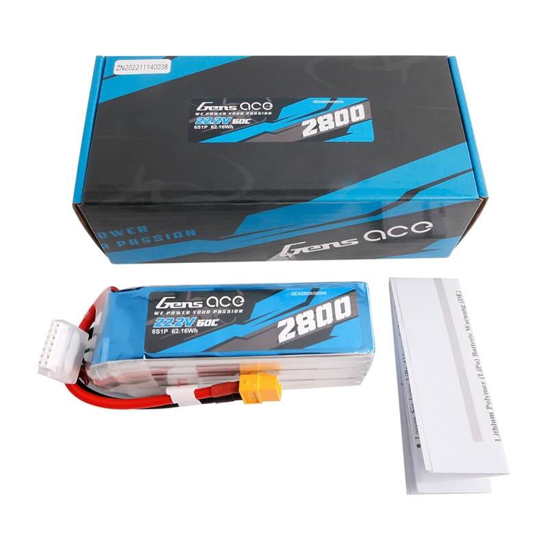 Lipo Gens ace 2800mAh 22.2V 60C 6S1P baterija s XT60 konektorom