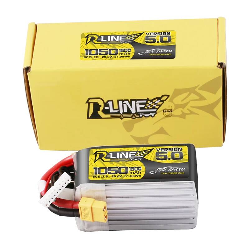 Lipo Tattu R-Line verzija 5.0 1050mAh 29.6V 8S 150C baterija s XT60 konektorom