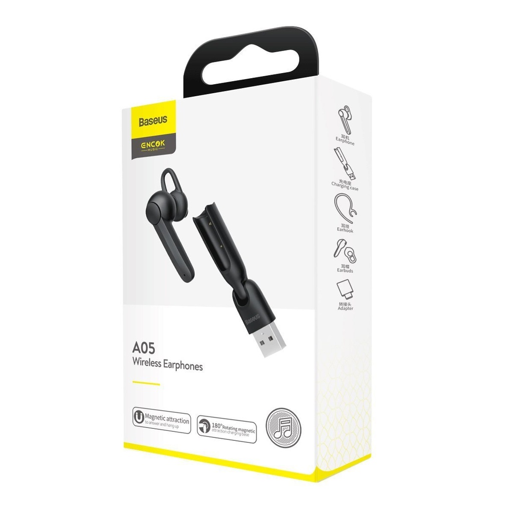 Baseus A05 Bluetooth slušalica 5.0 USB - crna