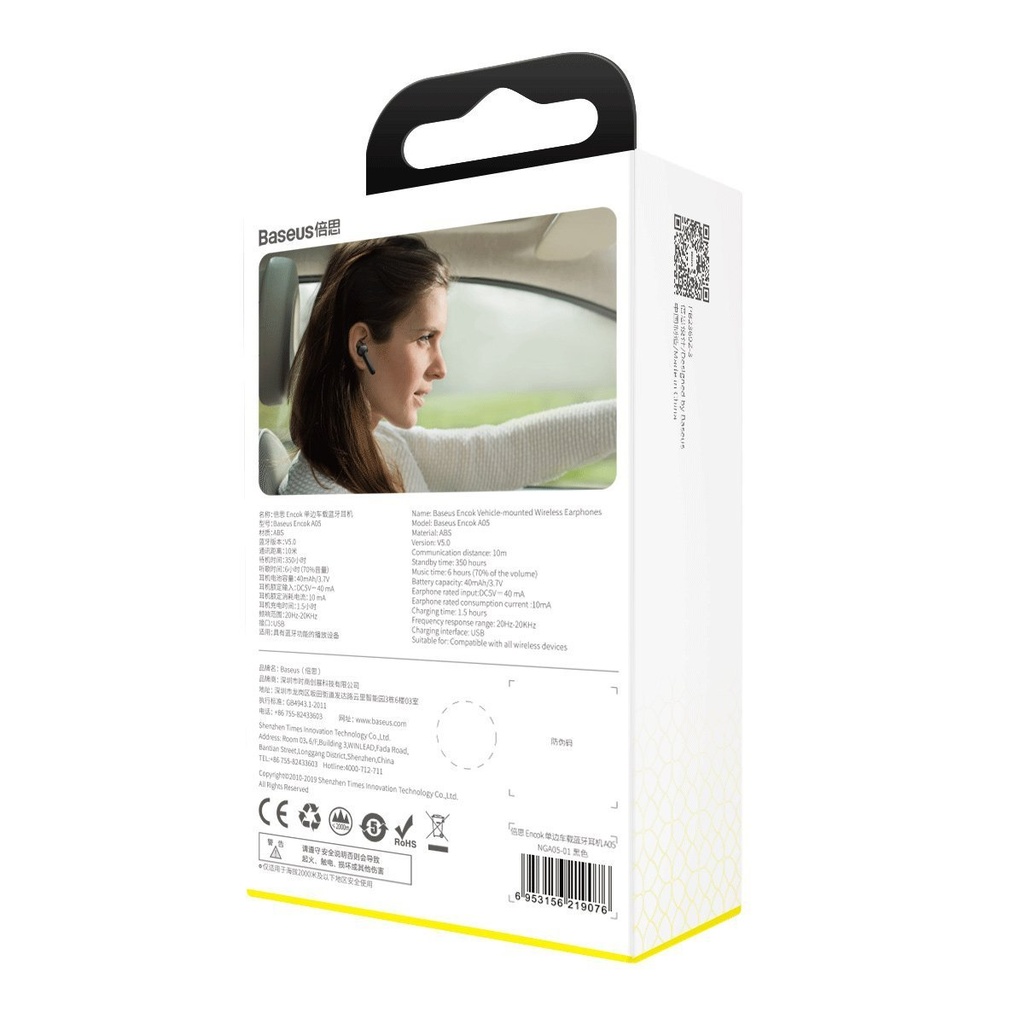 Baseus A05 Bluetooth slušalica 5.0 USB - crna