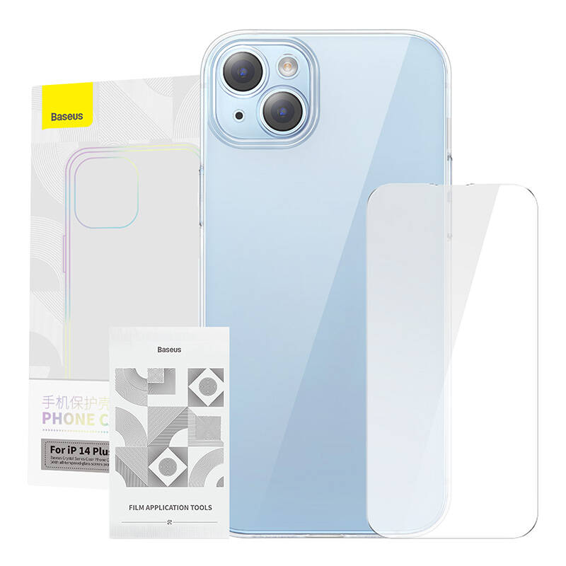 Slučaj serije Crystal Baseus za iPhone 14 plus + kaljeno staklo