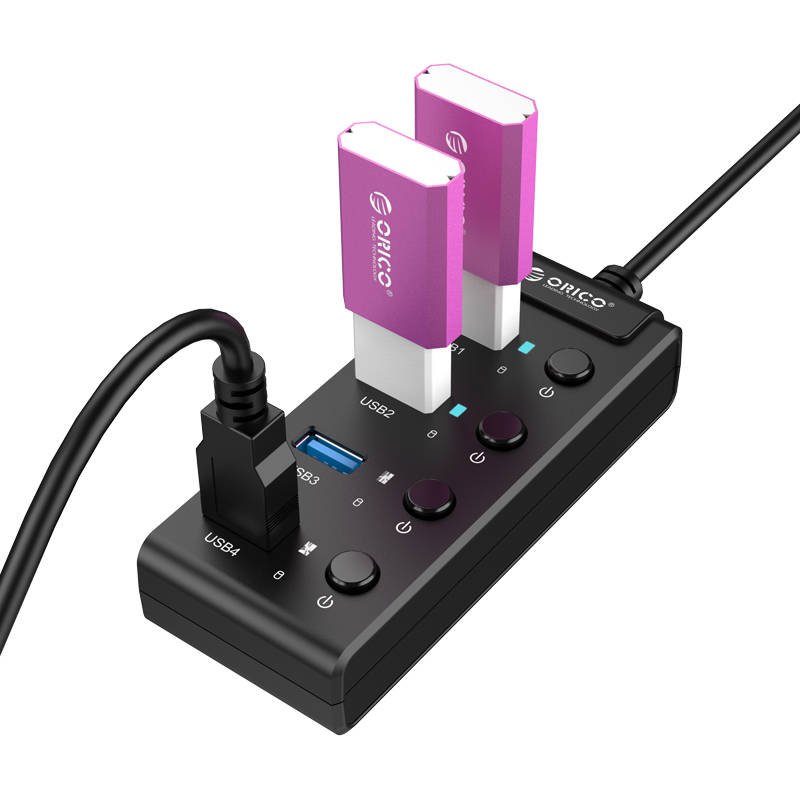 Orico USB 3.0. Hub sa prekidačima, 5x USB (crni)