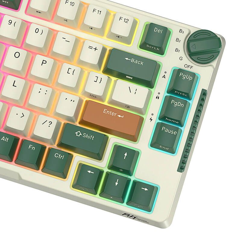 Bežična mehanička tipkovnica Royal Kludge RKH81 RGB, Sky Cyan Switch (Green)