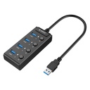 Orico USB 3.0. Hub sa prekidačima, 5x USB (crni)