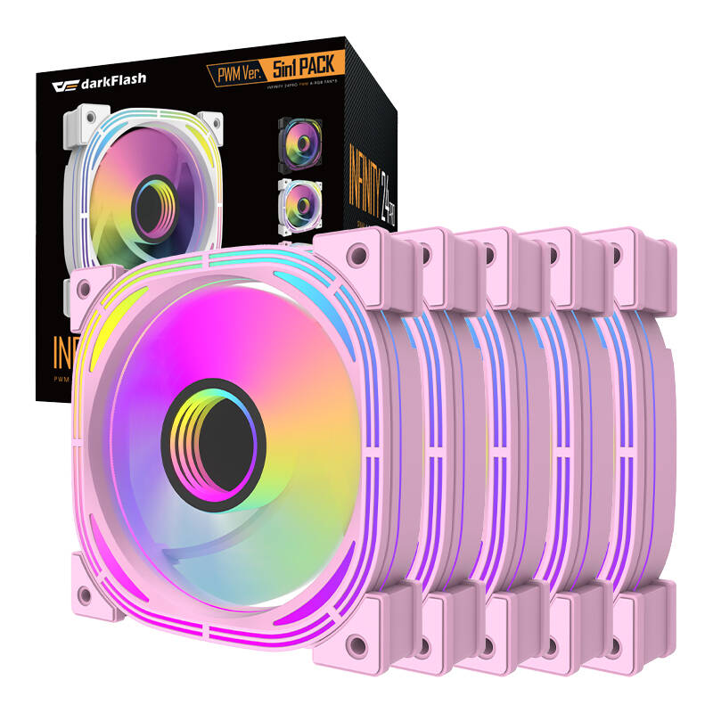DarkFlash INF24 5in1 Argb set ventilatora računala (ružičasta)