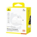PowerBank Baseus Compact 5000Mah, 20W, USB-C (White)