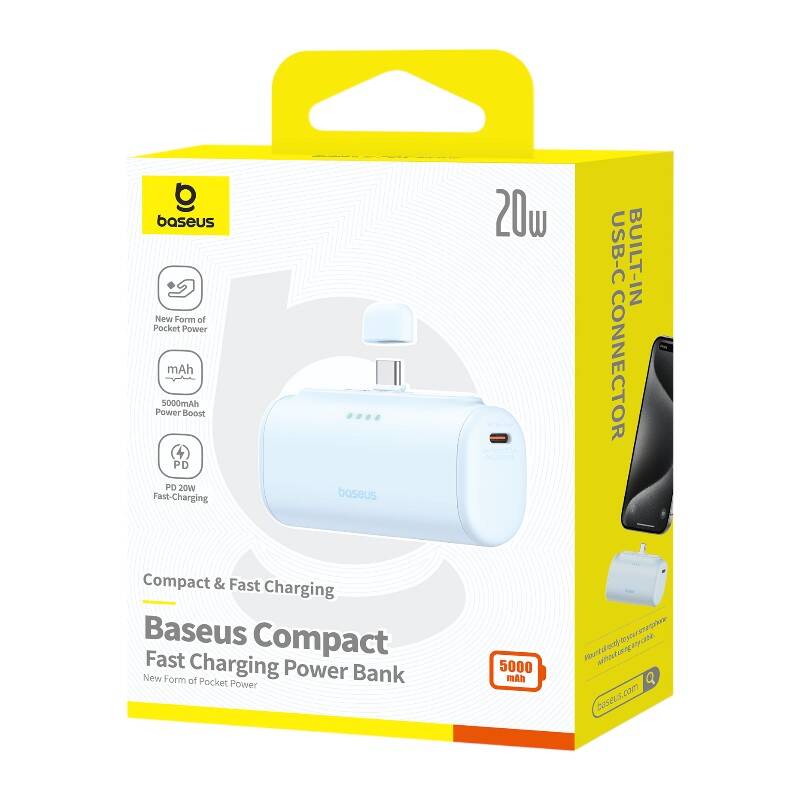 PowerBank Baseus Compact USB-C 5000Mah, 20W (plava)