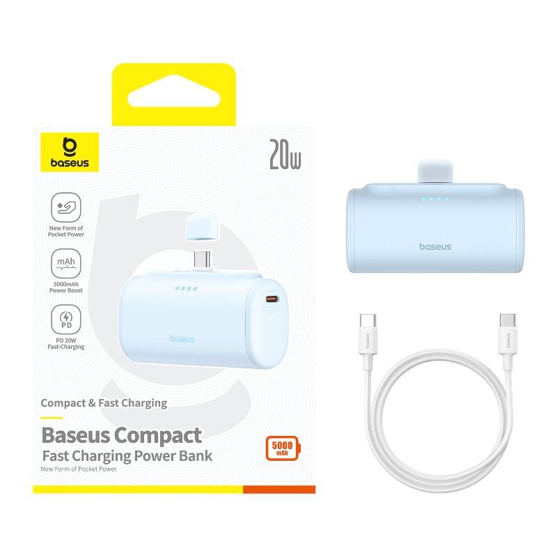 PowerBank Baseus Compact USB-C 5000Mah, 20W (plava)