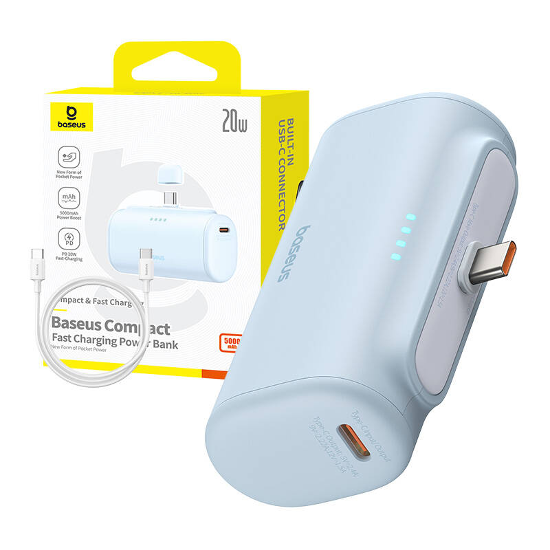 PowerBank Baseus Compact USB-C 5000Mah, 20W (plava)