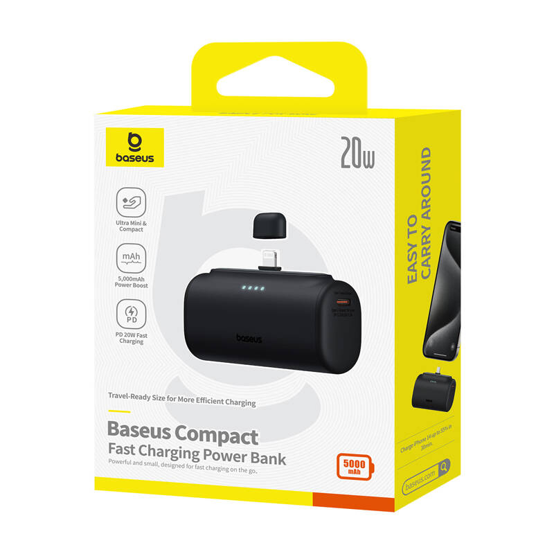 PowerBank OS-Baseus Compact IP 5000Mah 20W (crno)