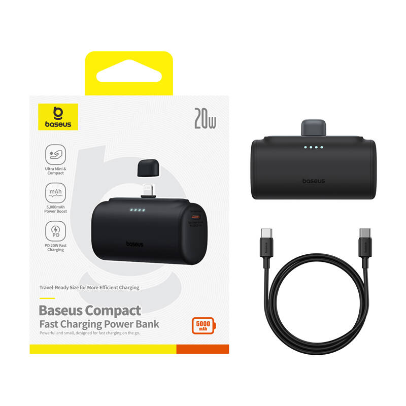 PowerBank OS-Baseus Compact IP 5000Mah 20W (crno)