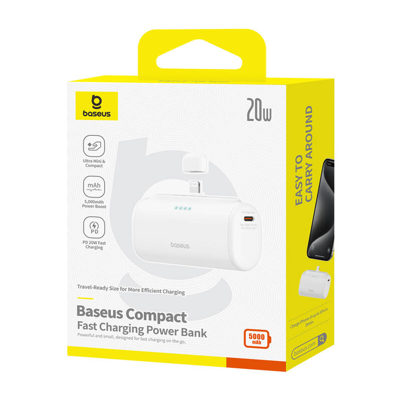 PowerBank OS-Baseus Compact IP 5000Mah 20W (bijelo)