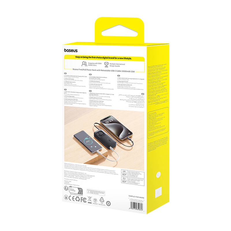 PowerBank Baseus OS Free2Pull 10000mah 30W +kabel (crni)