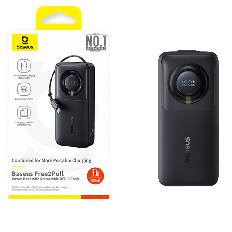 PowerBank Baseus OS Free2Pull 10000mah 30W +kabel (crni)
