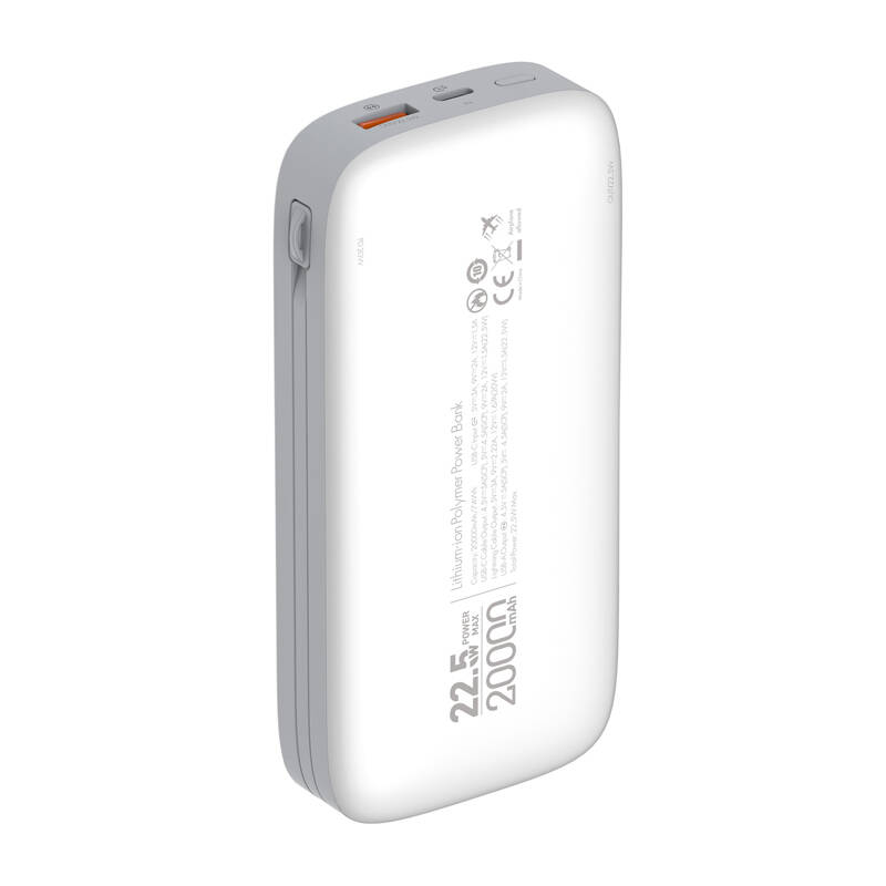 PowerBank LDNIO PQ20 22.5W 20.000Mah USB-C, Lightning (White)
