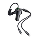 McDodo CC-0370 punjač automobila, USB-C, Lightning, 120W, uvlačivi kabeli