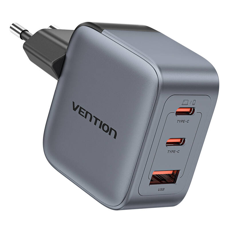 Gan ventin usb-c+c+a 70W punjač (sivi)