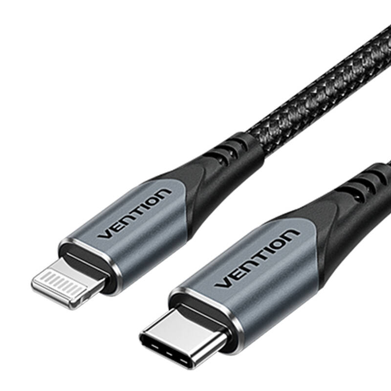 GAN VENTENS USB-C 20W punjač + USB-C-L 1M kabel (sivi)