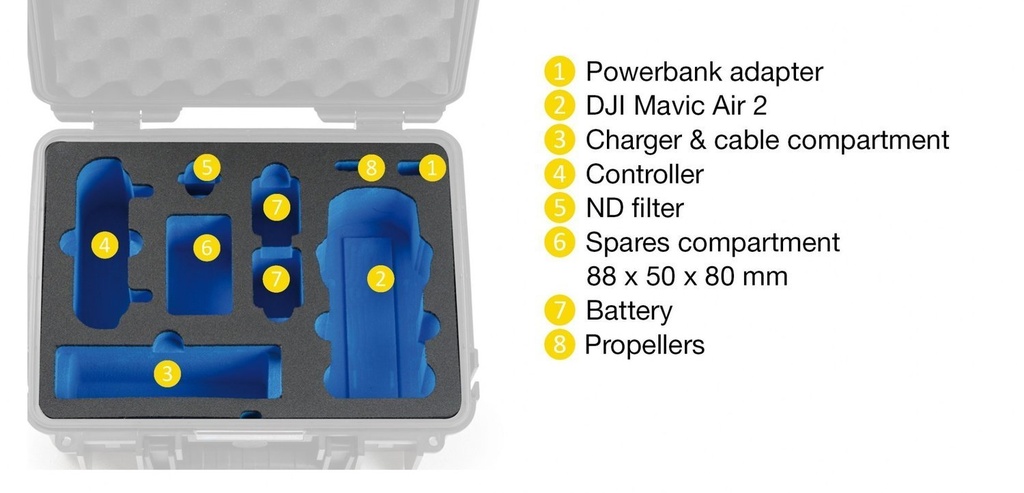 Kutija B&W tip 3000 za DJ Mavic Air 2 / Air 2S žuta