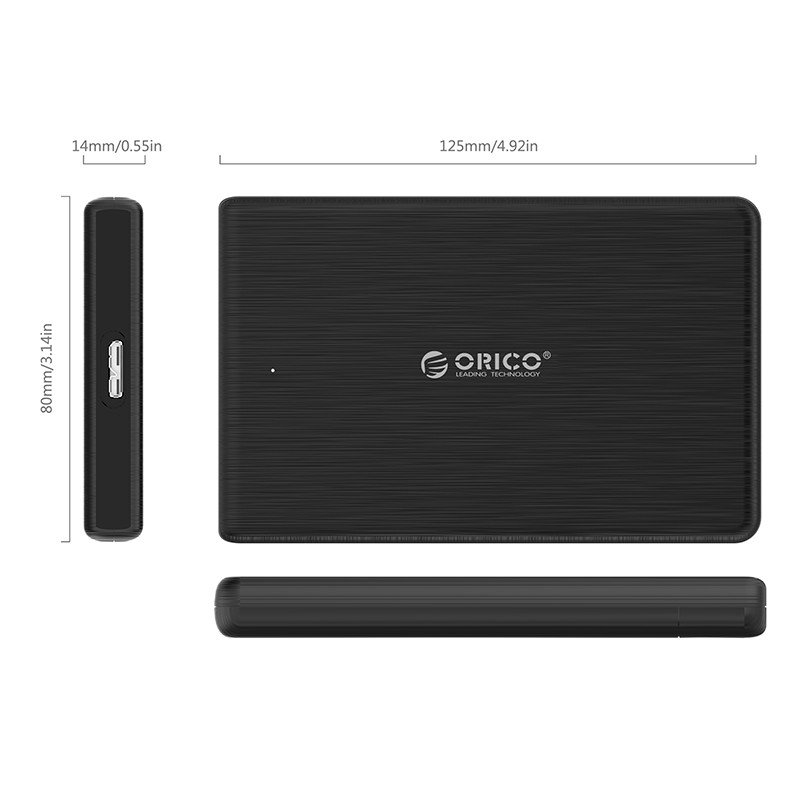 Orico kućište za tvrdi disk SSD 2,5'' + kabel USB 3.0 Micro B