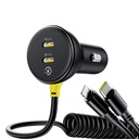 60W Baseus USB-C punjač automobila + Lightning kabel (crni)