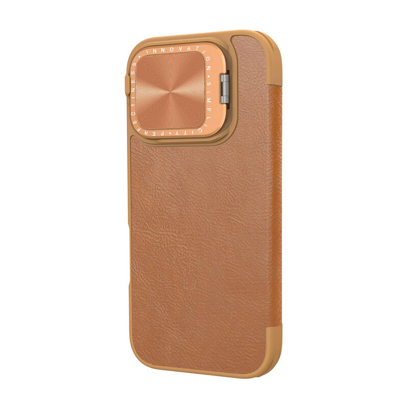 Nillkin Qin Prop Leather Iphone 16 slučaj (smeđa)