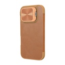 Nillkin Qin Prop Leather Iphone 16 slučaj (smeđa)