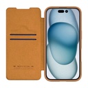 Nillkin Qin Prop Leather Iphone 16 slučaj (smeđa)