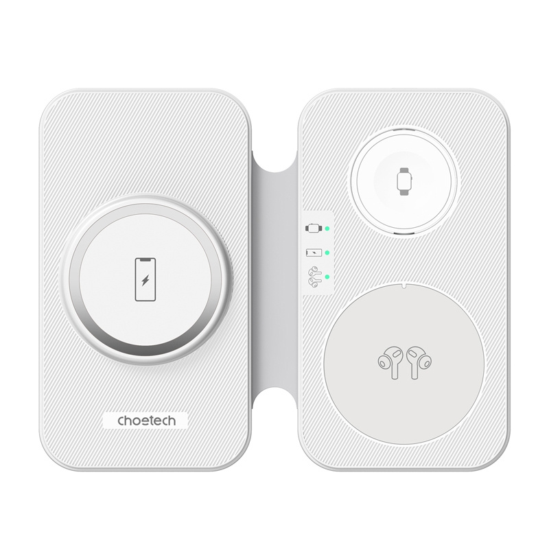 Choetech T616-F 3-u-1 induktivni punjač (bijeli)