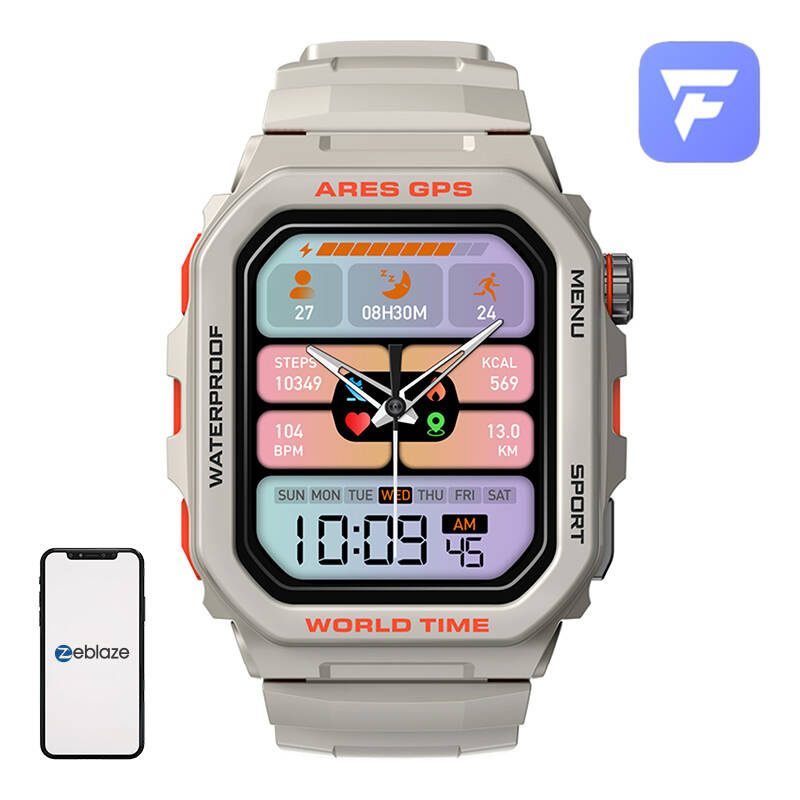 ZEBLAZE ARES GPS SMARTWATCH (WHITE)