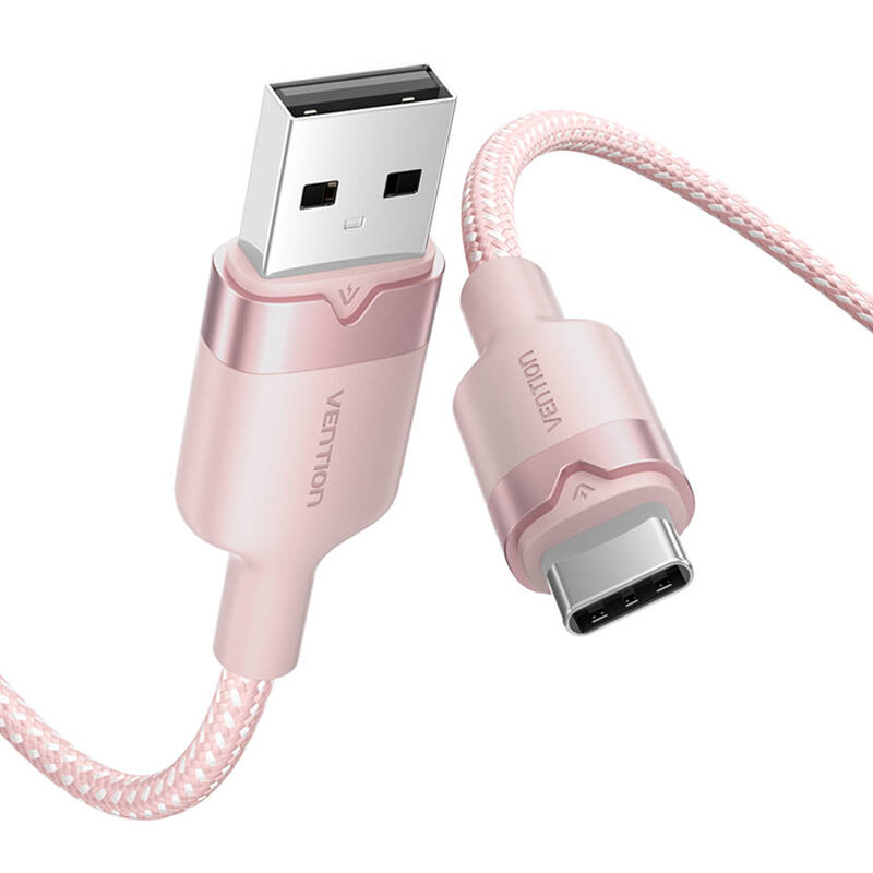 USB 2.0 A do USB-C 3A VENTION CTNPF 1M kabel (ružičasto)