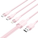 USB 2.0 A do 3in1 3A kabel za kabel CTPPG 1,5m (ružičasta)