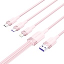 USB 2,0 A do 3-u-1 6A kabelska opcija ctrpg 1,5m (ružičasta)