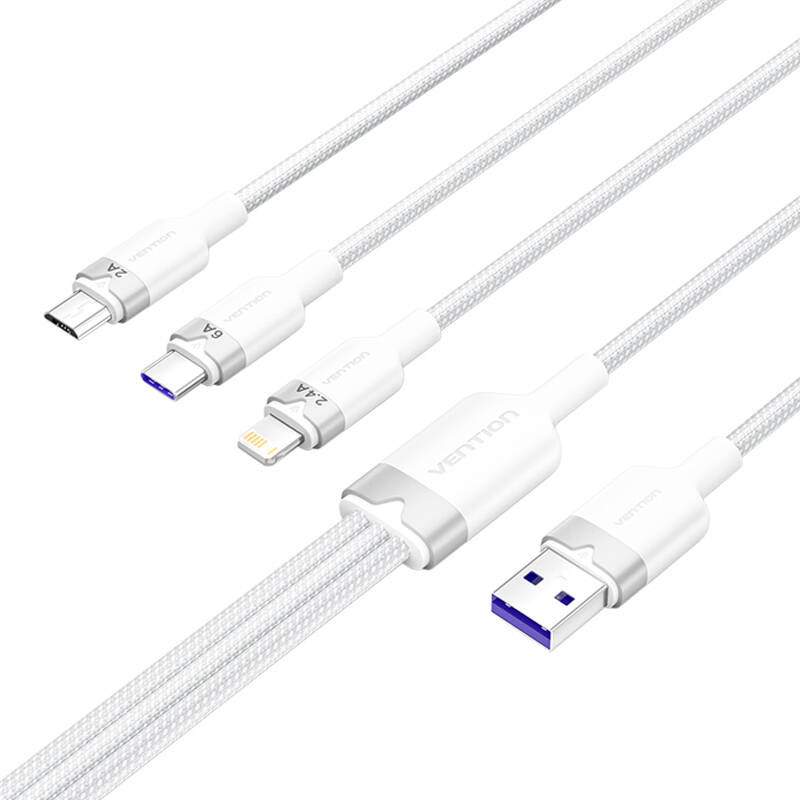 USB 2,0 A do 3-u-1 6A kabelska opcija ctrwg 1,5m (bijela)