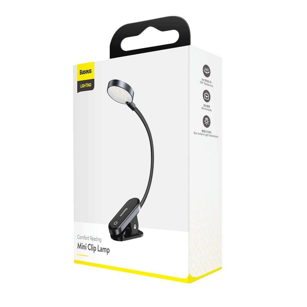 Baseus (DGRAD-0G) Comfort Mini Clip lampa za čitanje (tamno siva)