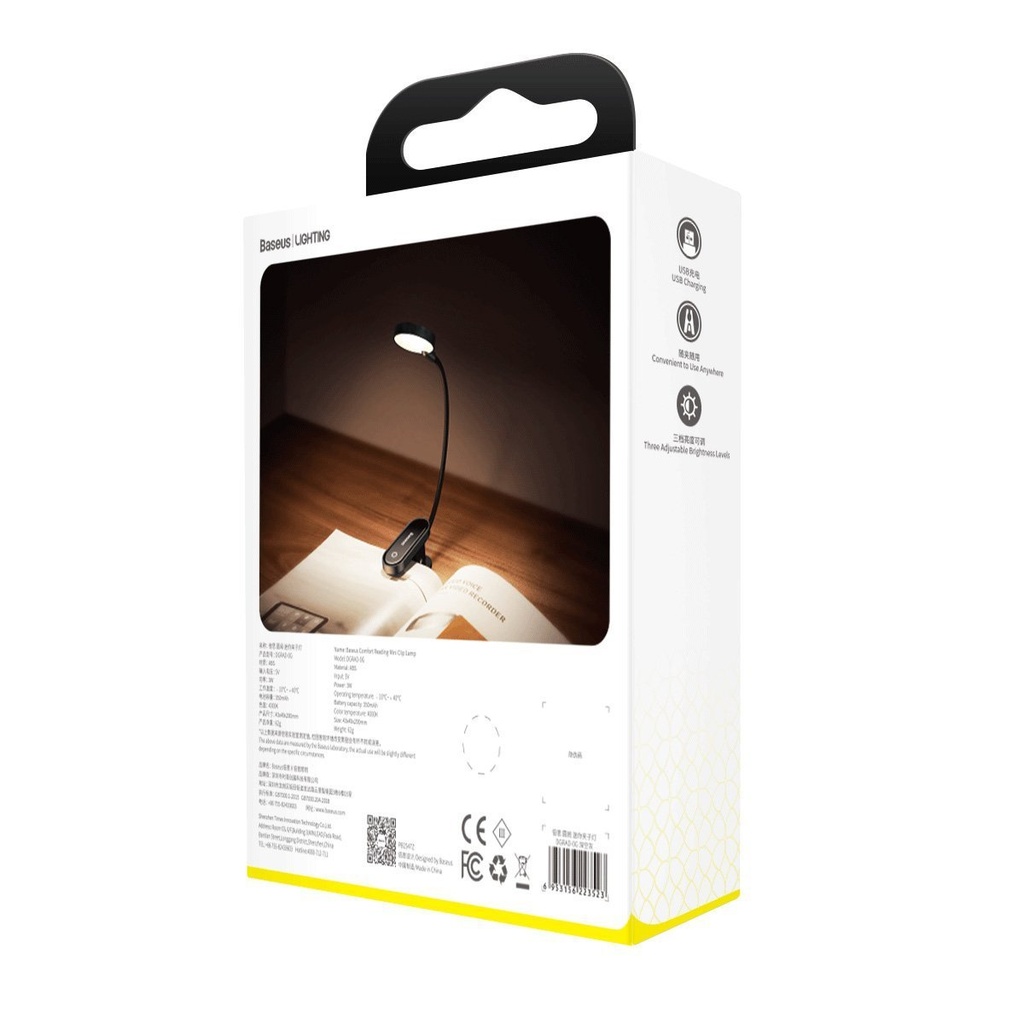 Baseus (DGRAD-0G) Comfort Mini Clip lampa za čitanje (tamno siva)