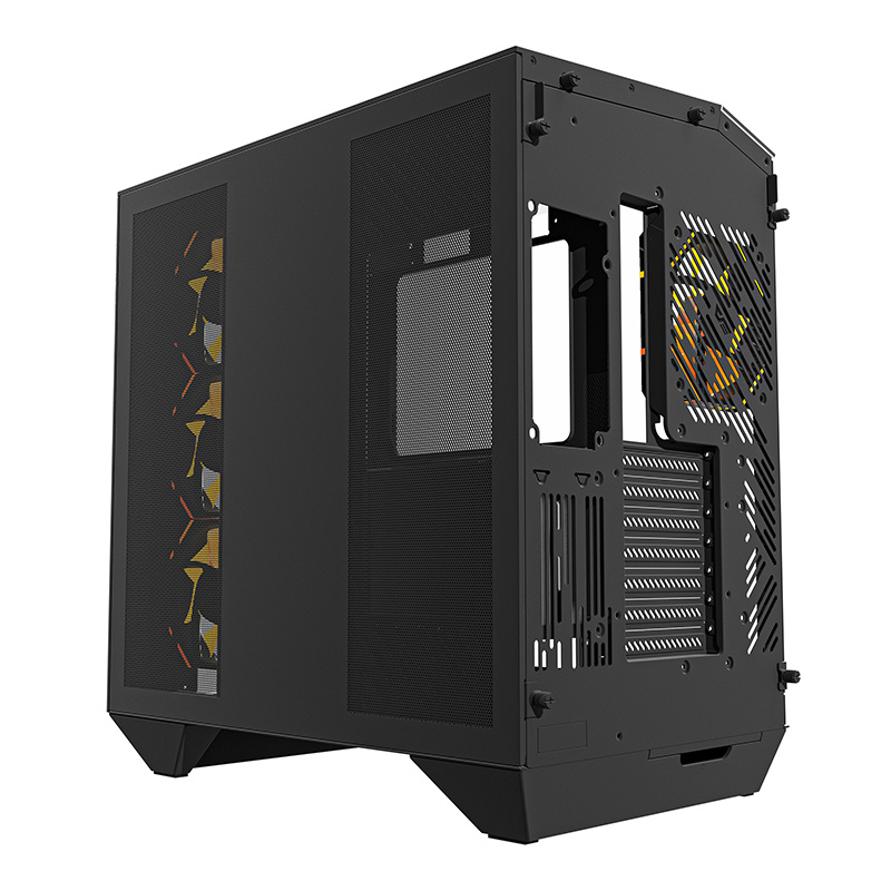 Darkflash DY470 računalna futrola (crna) + 4 ventilatora + GPU nosač