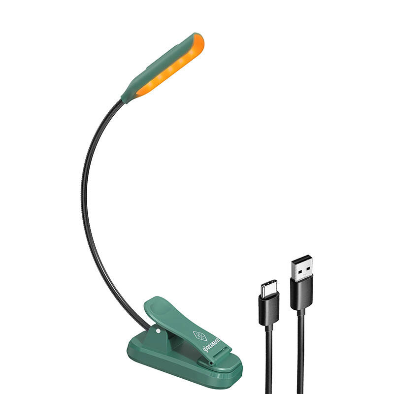 Bežična svjetiljka Glokent mini glcsntbl102g Clip-on knjiga svjetlo, USB-C zeleno