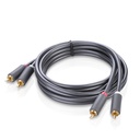 2RCA (činč) na 2RCA (činč) kabel UGREEN 5m (crni)