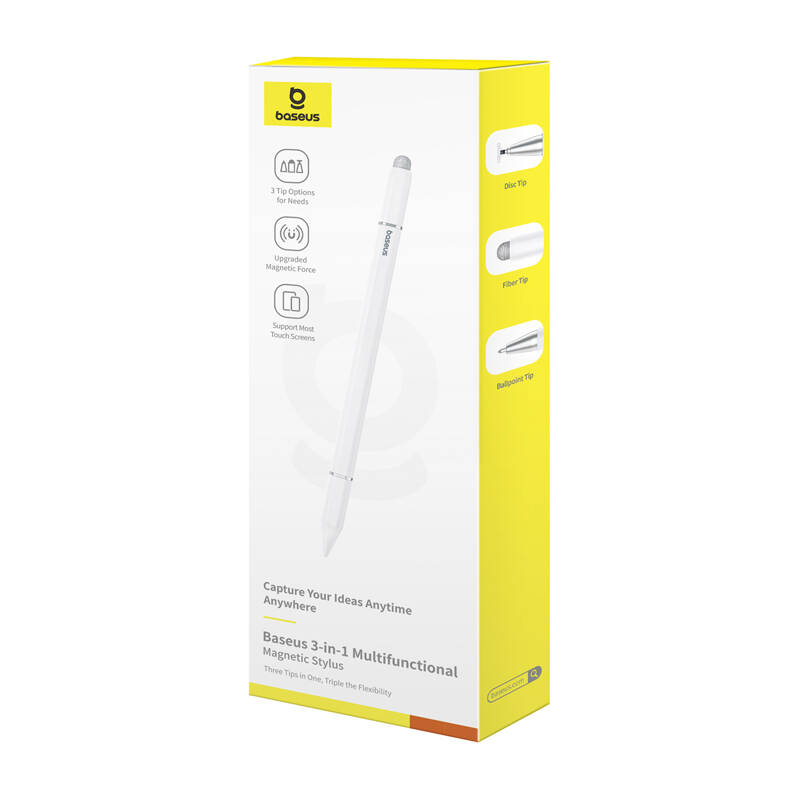 Baseus Smooth Writing III Magnetic Stylus 3in1 (bijelo)