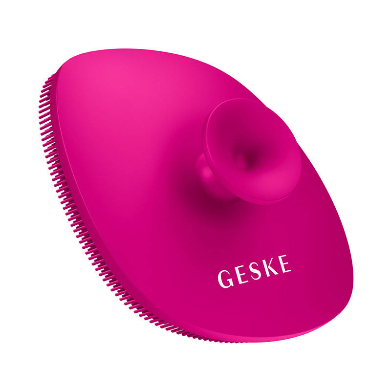 Četkica za čišćenje lica 4in1 s ručkom Geske s aplikacijom (magenta)