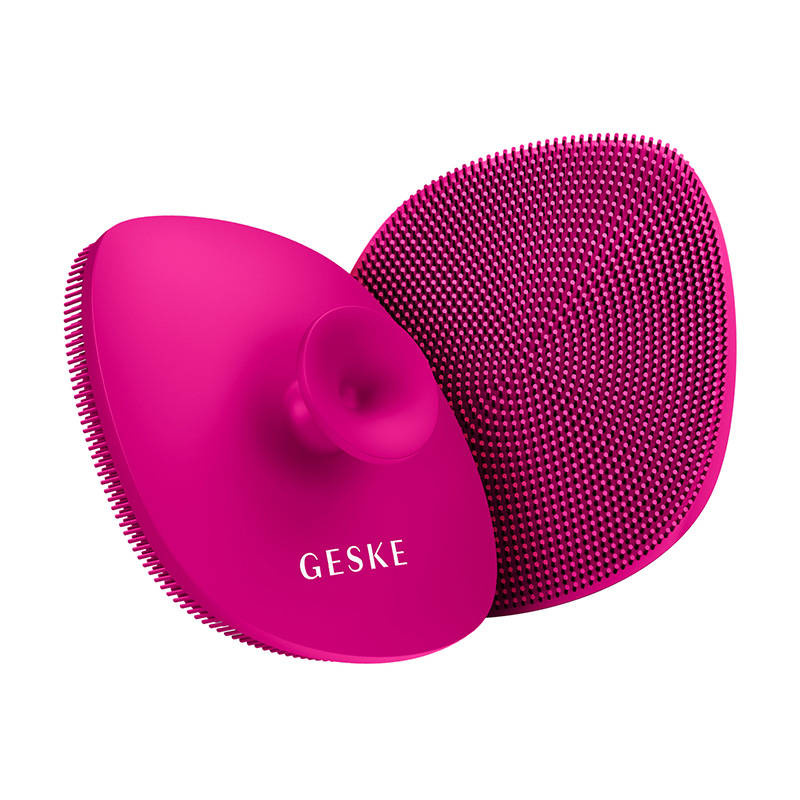 Četkica za čišćenje lica 4in1 s ručkom Geske s aplikacijom (magenta)