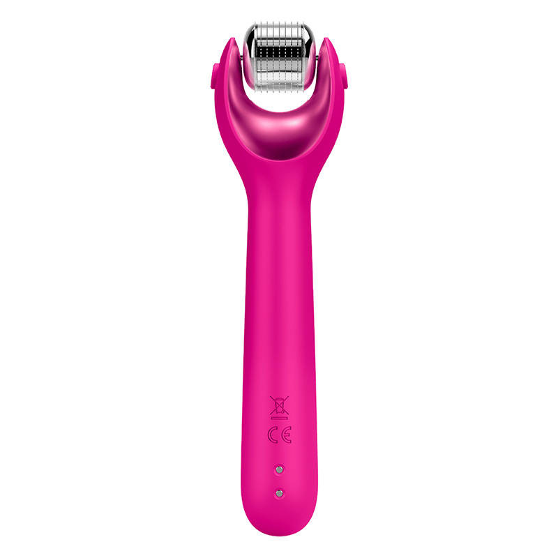 Valjak za lice s iglama 9in1 Geske s aplikacijom (magenta)